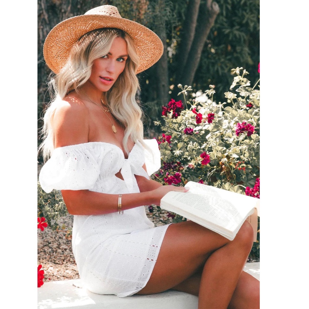 Cotton Eyelet Button Down Mini Dress